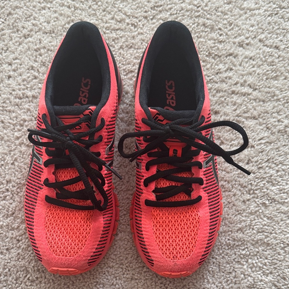 ASICS Women's Neon Coral Running Sneakers with Black Trim